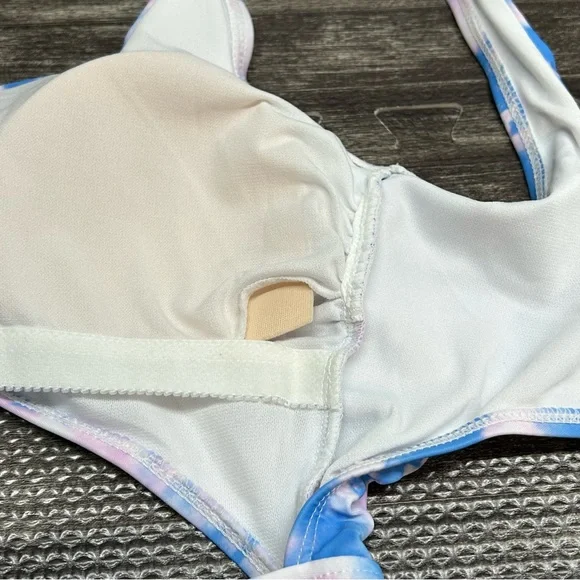 NWT Women’s Size Medium Hurley Blue & Purple Tie Dye Monokini Logo Swimsuit - Picture 7 of 11